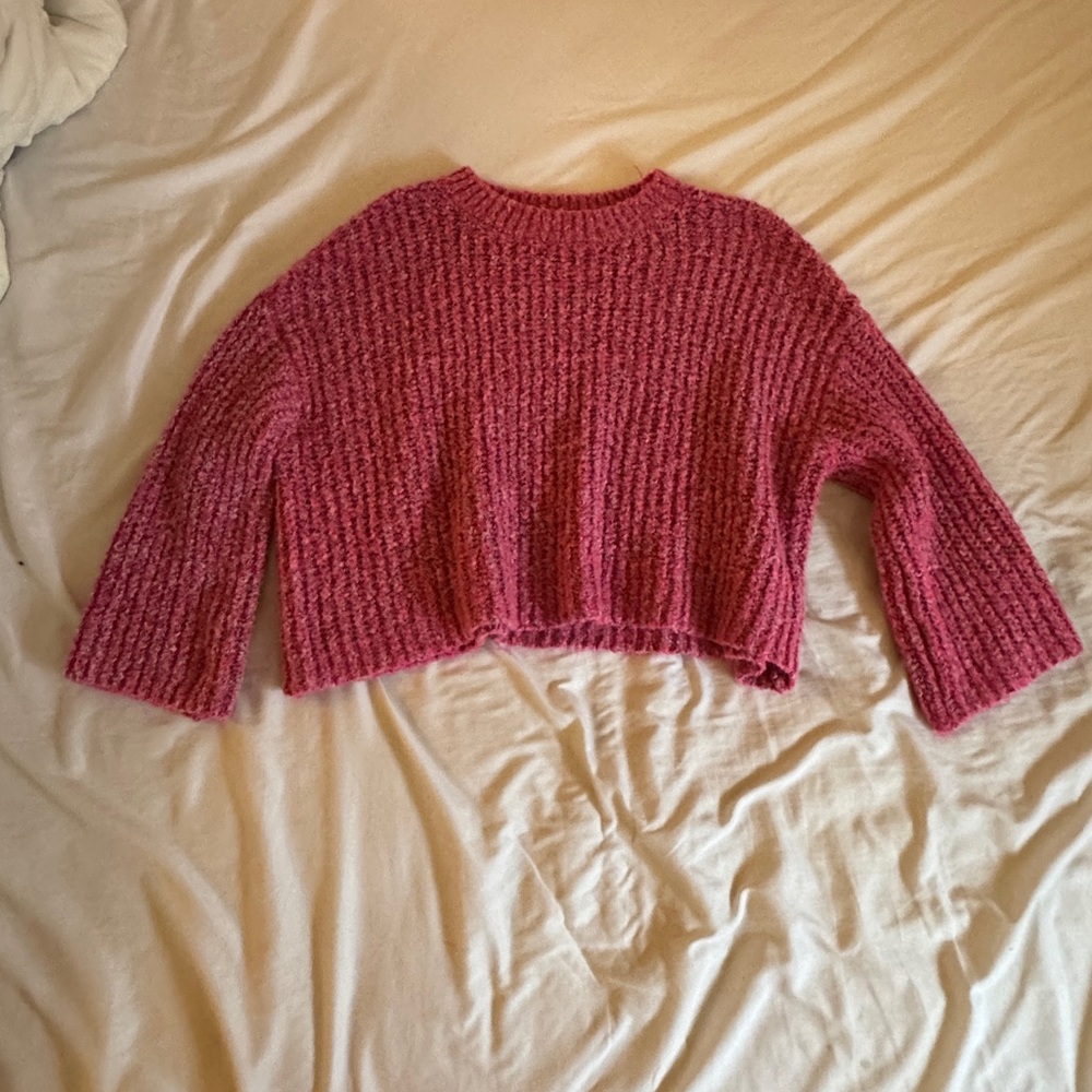 Cozy Over-Sized Pink Knit Sweater